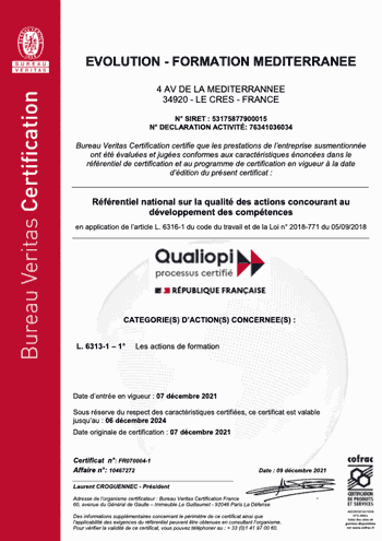 Certification Qualiopi Formation Méditerranée